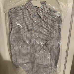 Boy’s Blue and Orange Checkered Shirt 🐇🐣